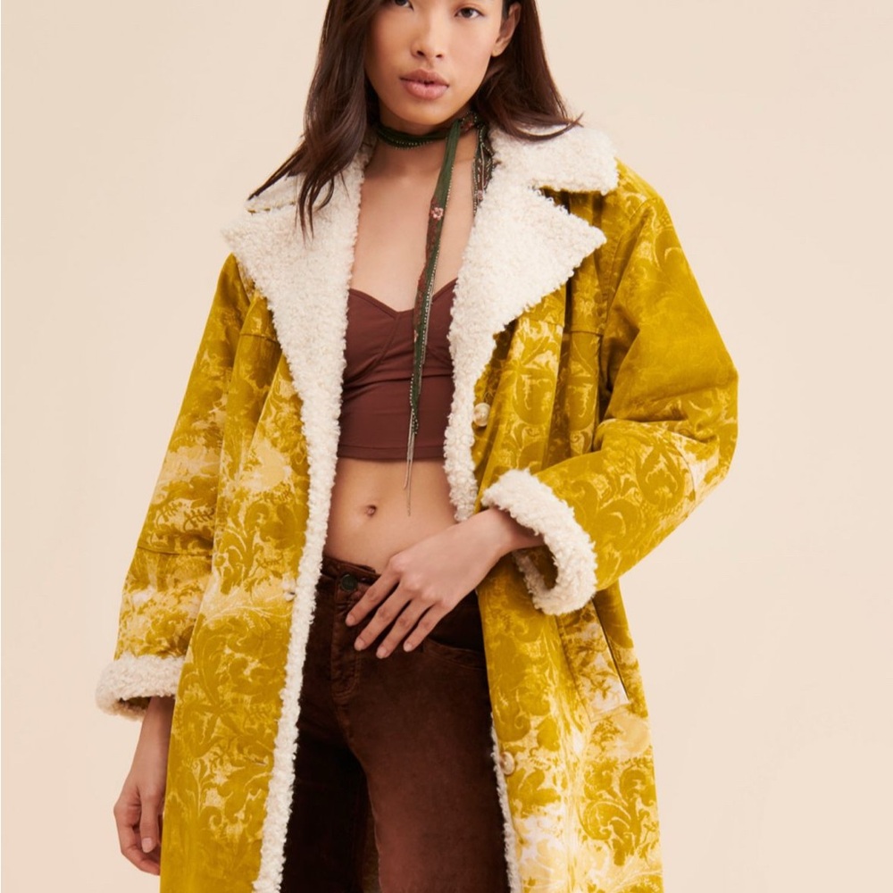 Yellow Floral Women's Coat